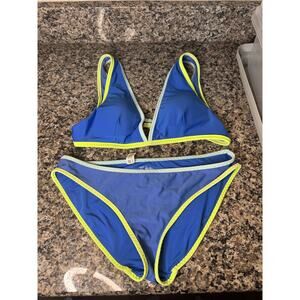 Aerie Blue and Neon Yellow Bikini